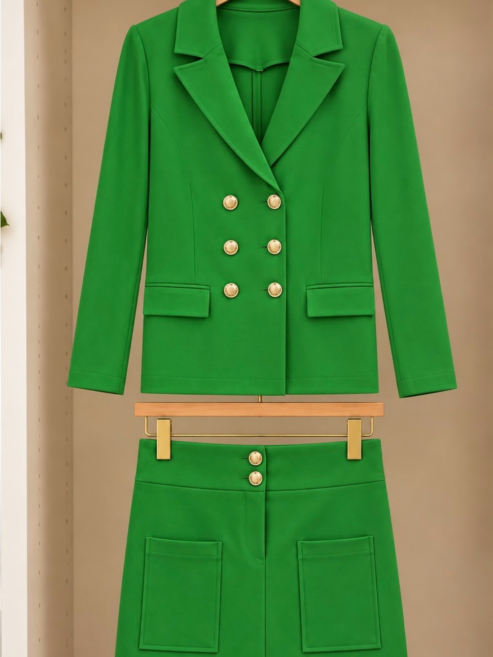 💚 Elegant Green Two-Piece Suit – Size M